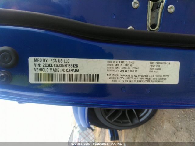 2C3CDXGJXNH186128 Dodge Charger Scat Pack Widebody