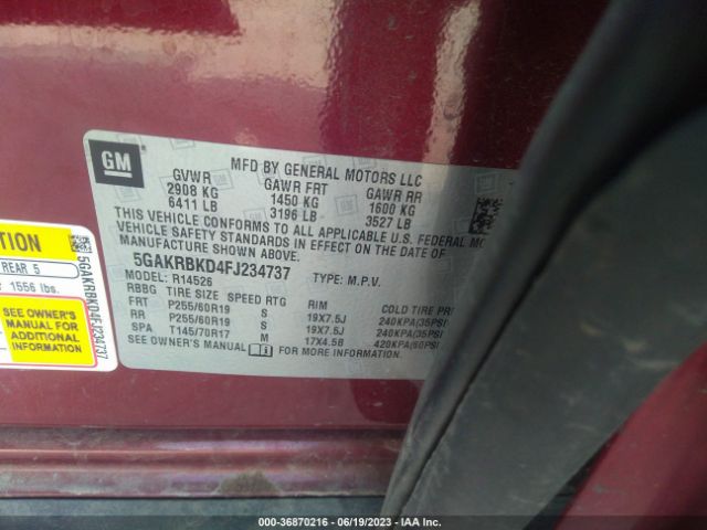 5GAKRBKD4FJ234737 Buick Enclave Leather