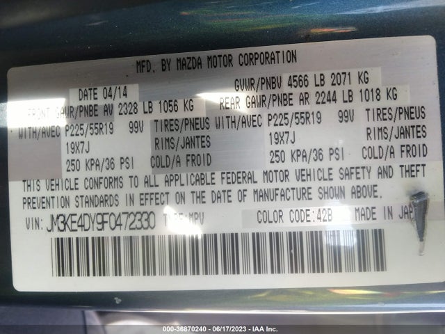 Mazda Cx-5 Grand Touring 2015 JM3KE4DY9F0472330 Image 9