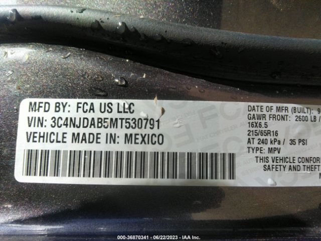 3C4NJDAB5MT530791 Jeep Compass Sport