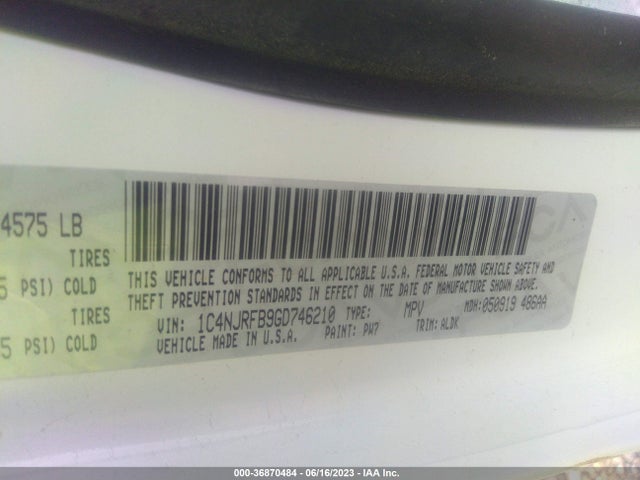 1C4NJRFB9GD746210 Jeep Patriot High Altitude Edition