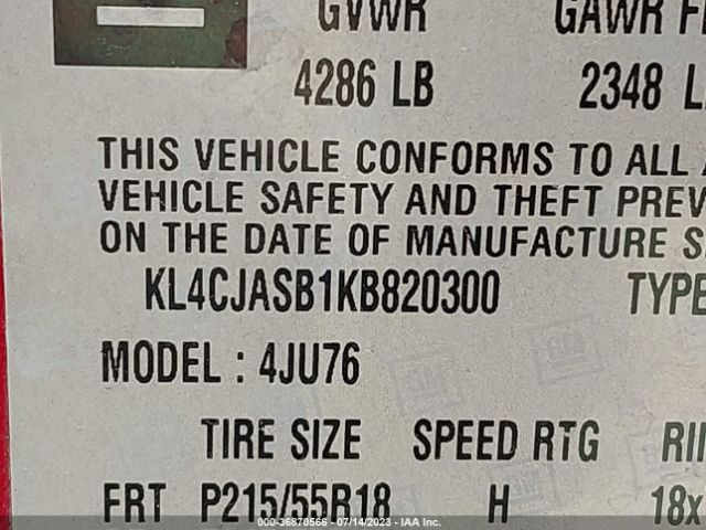 KL4CJASB1KB820300 Buick Encore Preferred