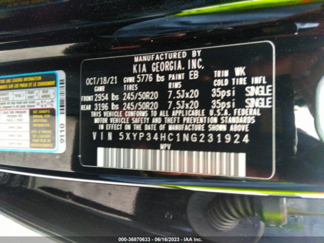 5XYP34HC1NG231924 KIA Telluride Ex