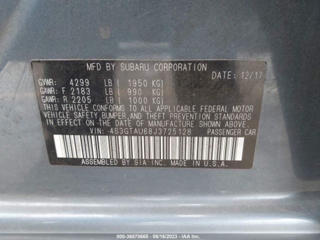 4S3GTAU68J3725128 Subaru Impreza Limited