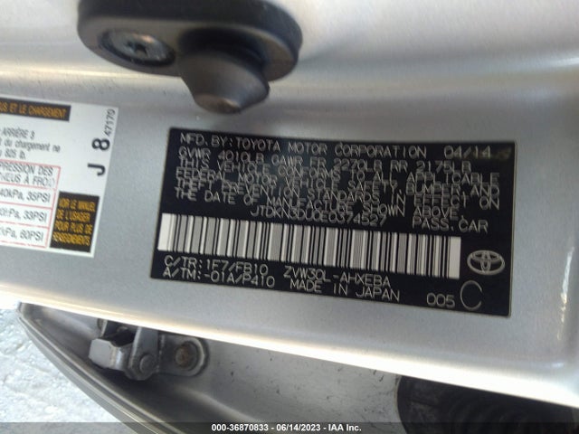 Toyota Prius Four/five/three/one/two 2014 JTDKN3DU0E0374527 Image 15