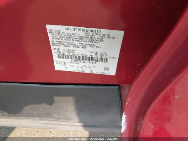 1FAHP2KTXGG124351 Ford TAURUS SHO