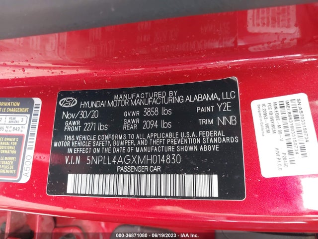 2021 HYUNDAI ELANTRA SE VIN: 5NPLL4AGXMH014830