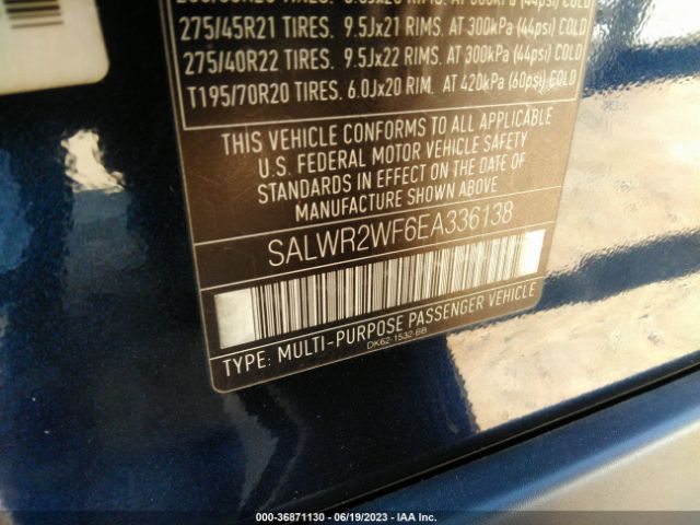 SALWR2WF6EA336138 Land Rover Range Rover Sport Hse