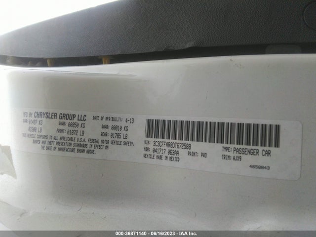 2013 FIAT 500 POP VIN: 3C3CFFAR8DT672588