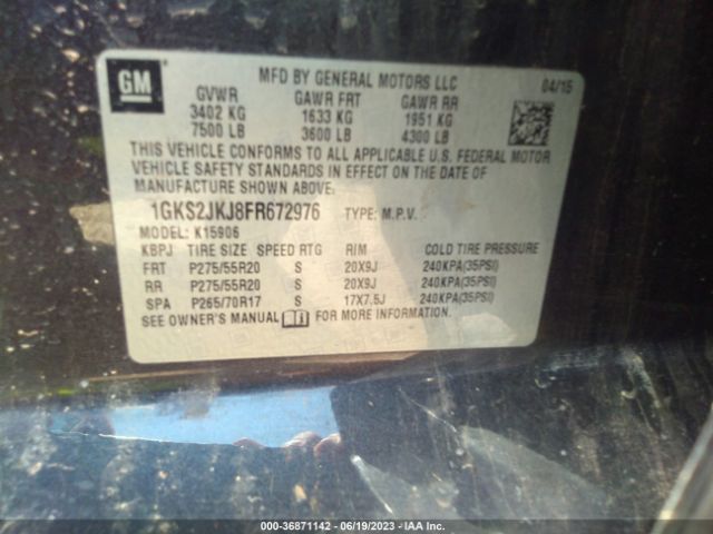 1GKS2JKJ8FR672976 GMC YUKON XL DENALI
