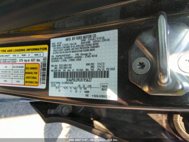 3FA6P0LU9LR195627 Ford Fusion Hybrid Se
