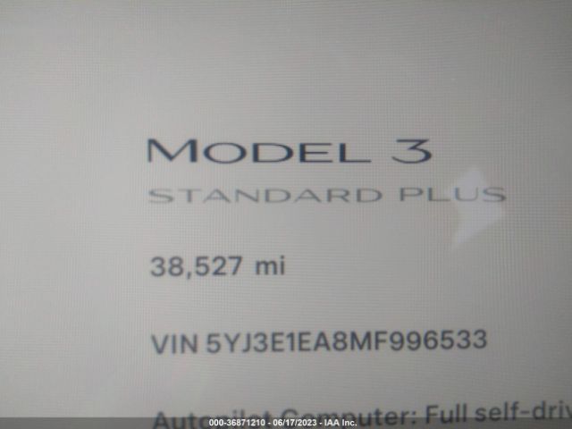 5YJ3E1EA8MF996533 Tesla Model 3 Standard Range Plus