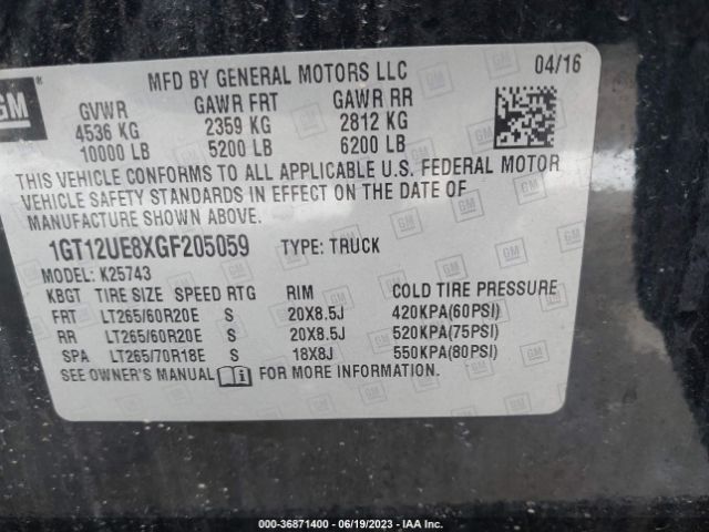 1GT12UE8XGF205059 GMC Sierra 2500hd Denali