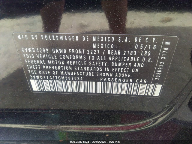 3VWD17AJ7GM387634 Volkswagen Jetta Sedan 1.8t Sport