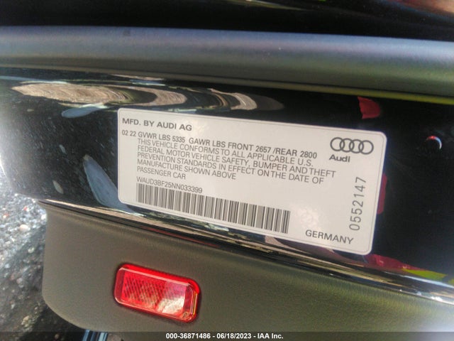 2022 Audi A6, VIN: WAUD3BF25NN033399