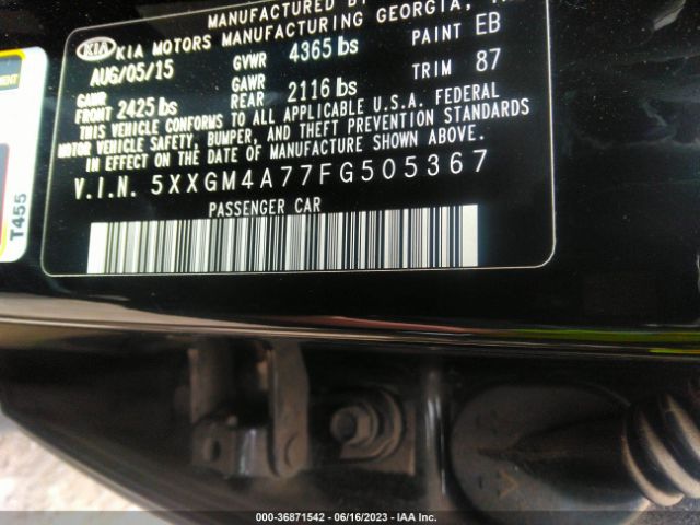 5XXGM4A77FG505367 KIA Optima Lx