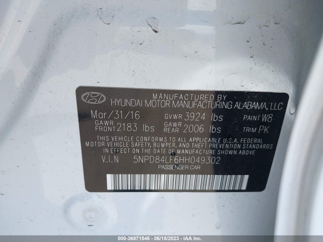 Hyundai ELANTRA SE 2017 5NPD84LF6HH049302 Image 9