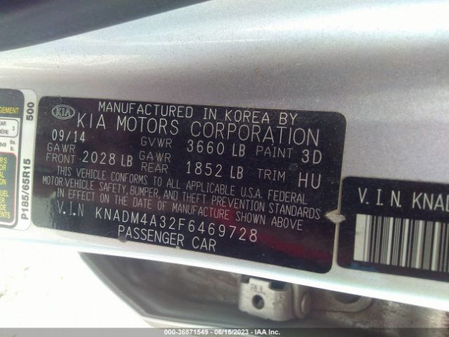 KNADM4A32F6469728 KIA RIO LX