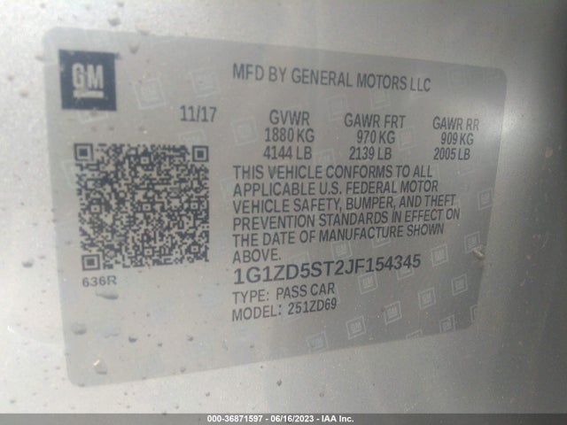 Chevrolet MALIBU LT 2018 1G1ZD5ST2JF154345 Image 16