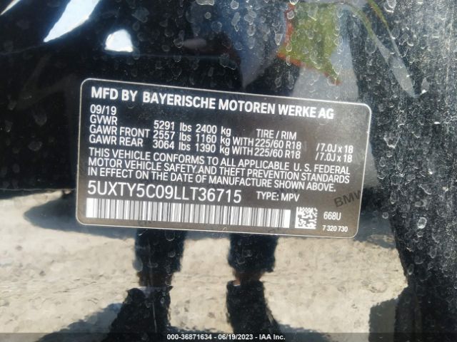 5UXTY5C09LLT36715 BMW X3 Xdrive30i