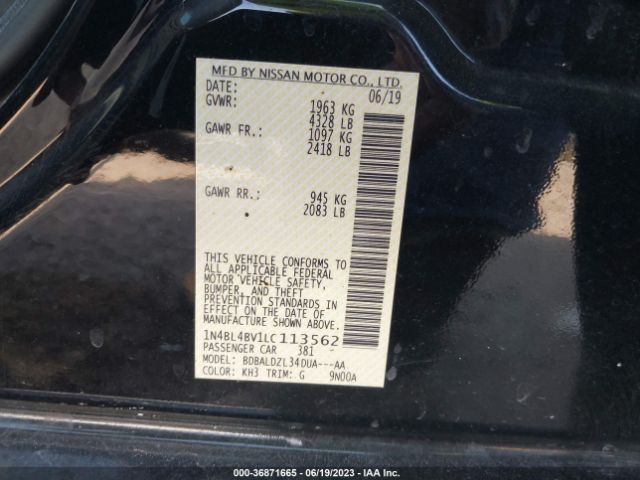 1N4BL4BV1LC113562 Nissan Altima 2.5 S