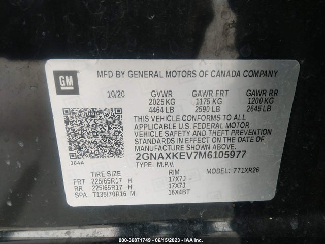 Chevrolet EQUINOX LT 2021 2GNAXKEV7M6105977 Image 9