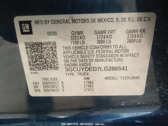 Chevrolet Silverado 1500 Lt 2020 3GCUYDED7LG286541 Image 9