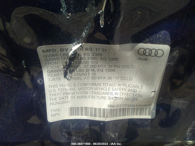 WA1EECF34N1050809 Audi Q3 S Line Premium Plus