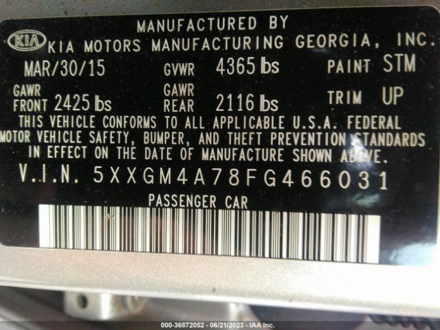 5XXGM4A78FG466031 KIA Optima Lx