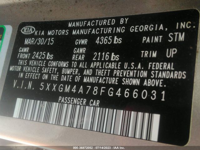 5XXGM4A78FG466031 KIA Optima Lx