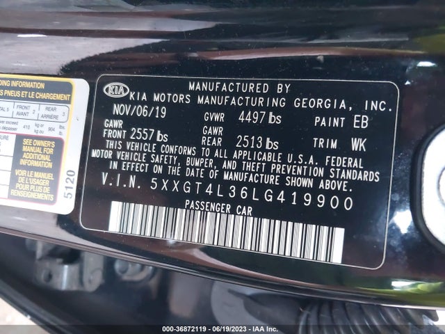 KIA Optima Lx 2020 5XXGT4L36LG419900 Image 15