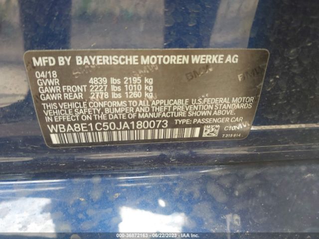 WBA8E1C50JA180073 BMW 3 Series 330e Iperformance