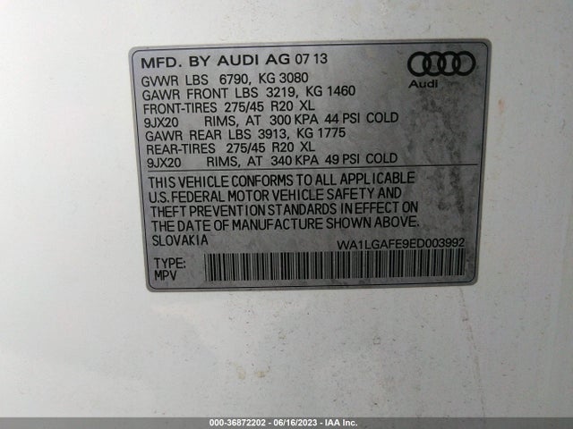 WA1LGAFE9ED003992 Audi Q7 3.0t Premium Plus