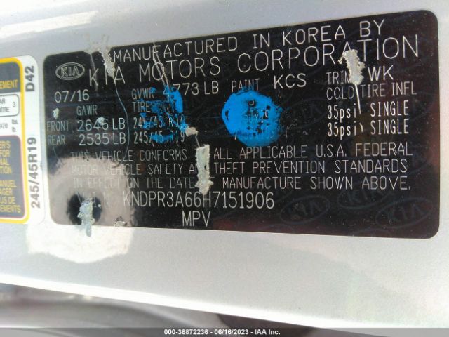 KNDPR3A66H7151906 KIA Sportage Sx Turbo