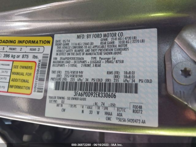 3FA6P0D92ER330606 Ford Fusion Titanium