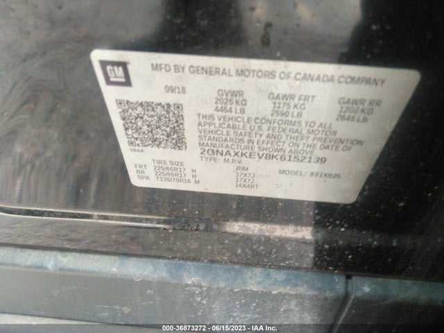 Chevrolet EQUINOX LT 2019 2GNAXKEV8K6152139 Image 10