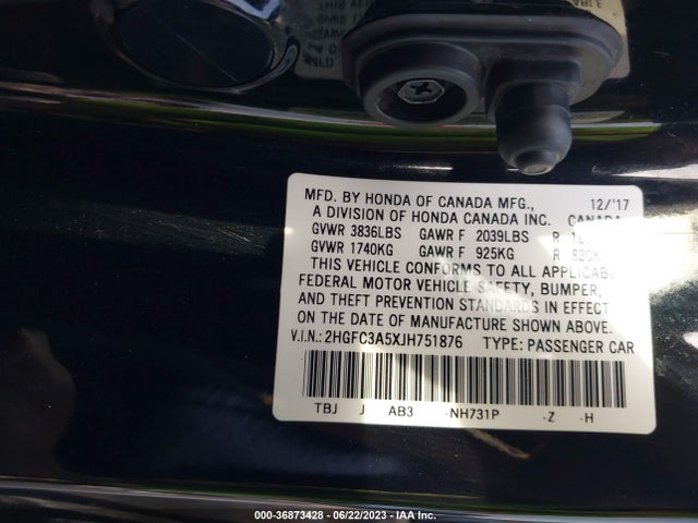 Honda CIVIC SI COUPE 2018 2HGFC3A5XJH751876 Image 9