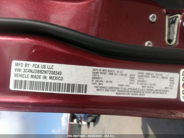 3C4NJDBB2NT208349 Jeep Compass Latitude