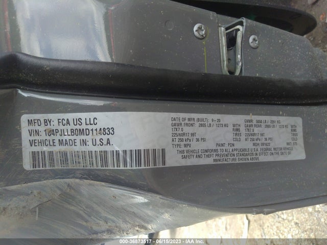 1C4PJLLB0MD114833 Jeep Cherokee Latitude Plus
