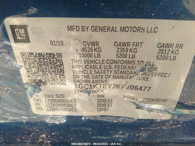 Chevrolet Silverado 2500hd Ltz 2019 1GC1KTEY7KF206477 Image 16