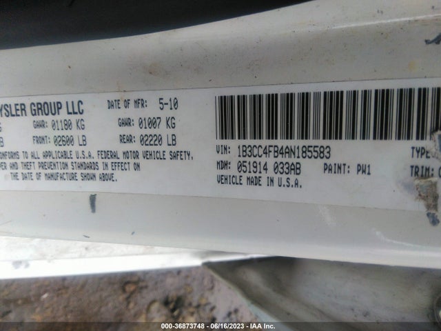 2010 DODGE AVENGER SXT VIN: 1B3CC4FB4AN185583