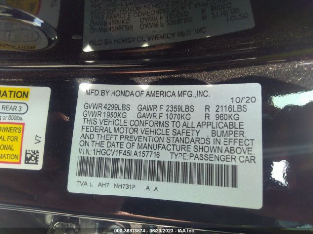 1HGCV1F45LA157716 Honda Accord Sedan Ex