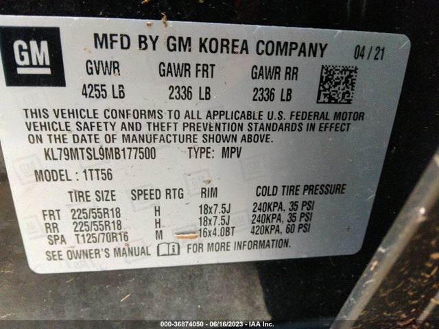 Chevrolet Trailblazer Rs 2021 KL79MTSL9MB177500 Image 9