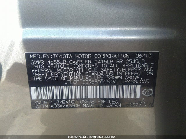 Lexus IS 250 2014 JTHCF1D29E5001539 Image 15