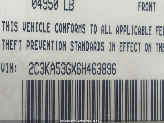 2006 CHRYSLER 300 TOURING VIN: 2C3KA53GX6H463896