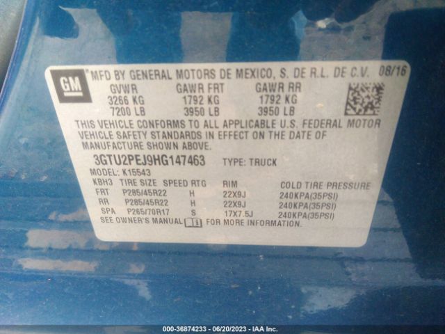 3GTU2PEJ9HG147463 GMC Sierra 1500 Denali