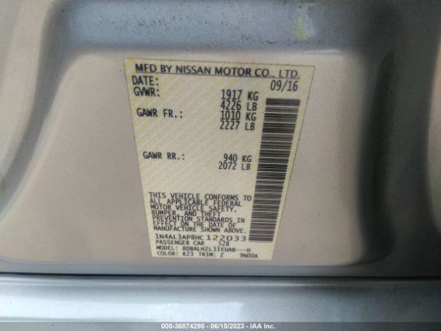 1N4AL3AP8HC122033 Nissan Altima 2.5 Sr