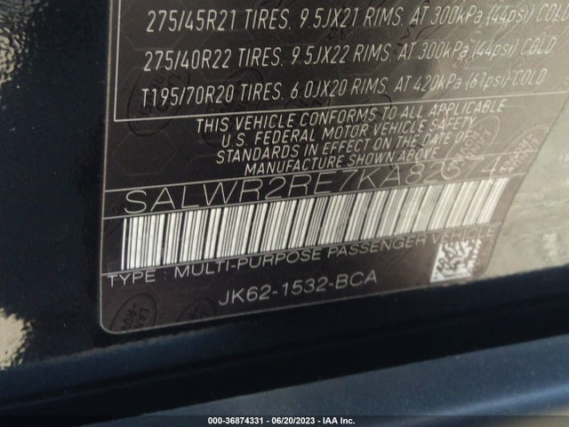 2019 Land Rover Range Rover Sport, VIN: SALWR2RE7KA825744