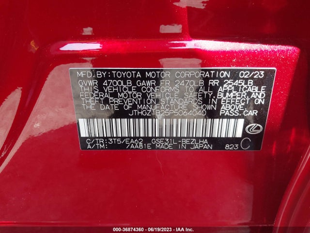 2023 Lexus IS, VIN: JTHGZ1B25P5064040