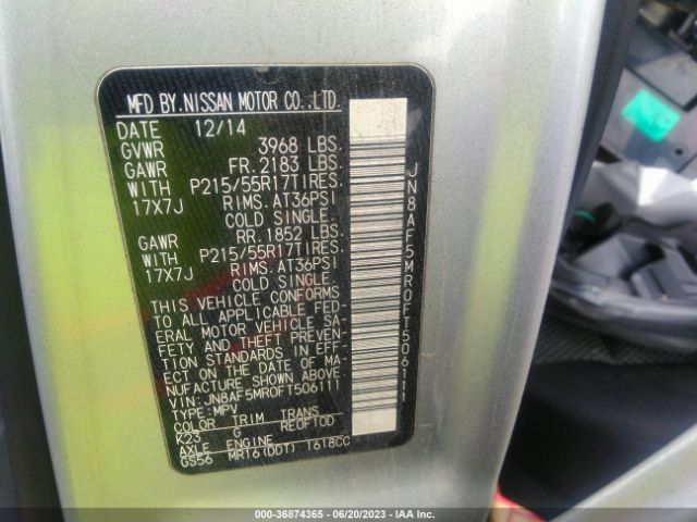 JN8AF5MR0FT506111 Nissan JUKE S
